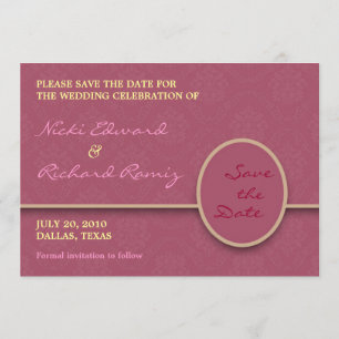 Save The Date Floral Purple Flat Card