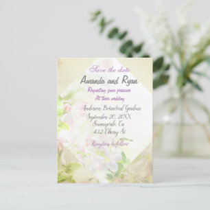Save the date floral wedding invitation postcard