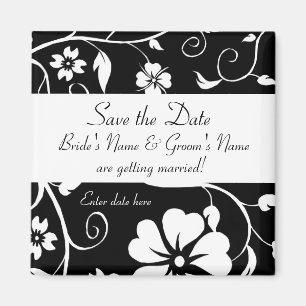 Save the date - Floral Wedding Mag... - Customised Magnet