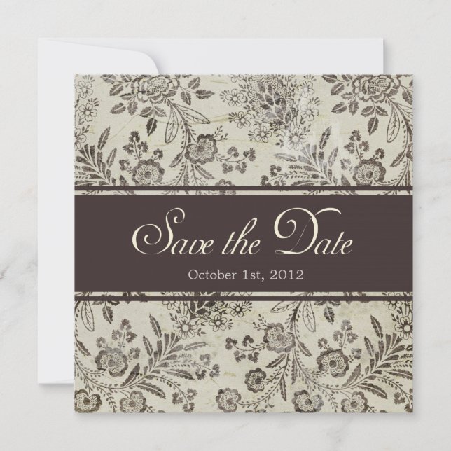 Save the Date Floral with Custom Photo (Front)