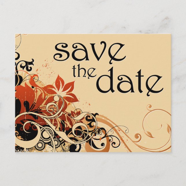 save the date : flower breeze : announcement postcard (Front)