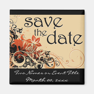 save the date : flower breeze : magnet