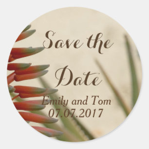 Save the date  Flower Romance Round Sticker