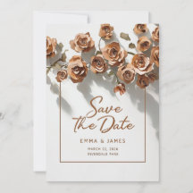 Save The Date Flower Wedding Invitation