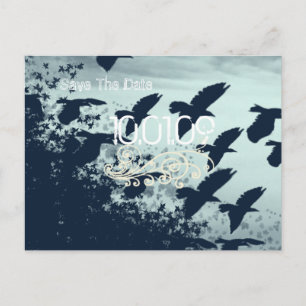 Save the Date- Flying Birds - Customised Announcement Postcard