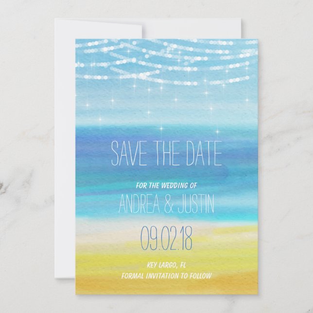 Save the Date for a Beach wedding (Front)