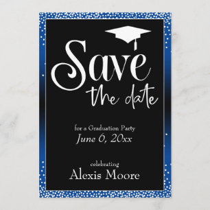 Save the Date for a Graduation Party Blue Ombre Invitation