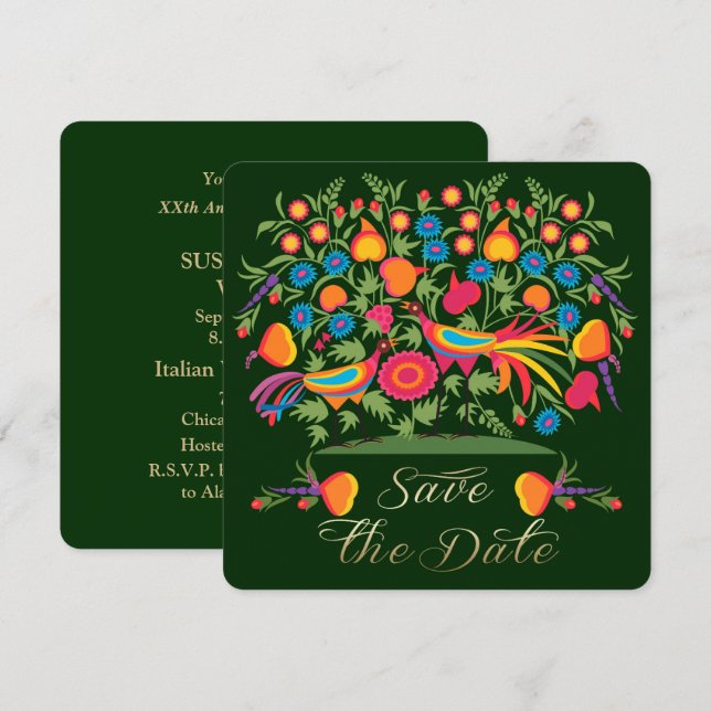 Save the Date for a Wedding Anniversary Party Card (Front/Back)