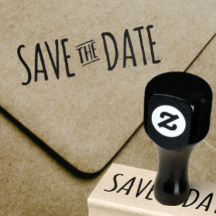 Save the Date for Announcements, Weddings Rubber Stamp