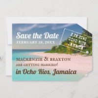 Save the Date for Beach Destination Wedding - Tag