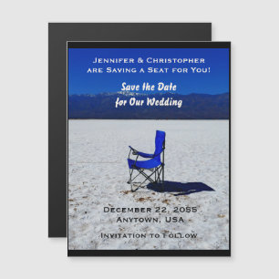 Save the Date for Our Wedding Blue Chair Magnet