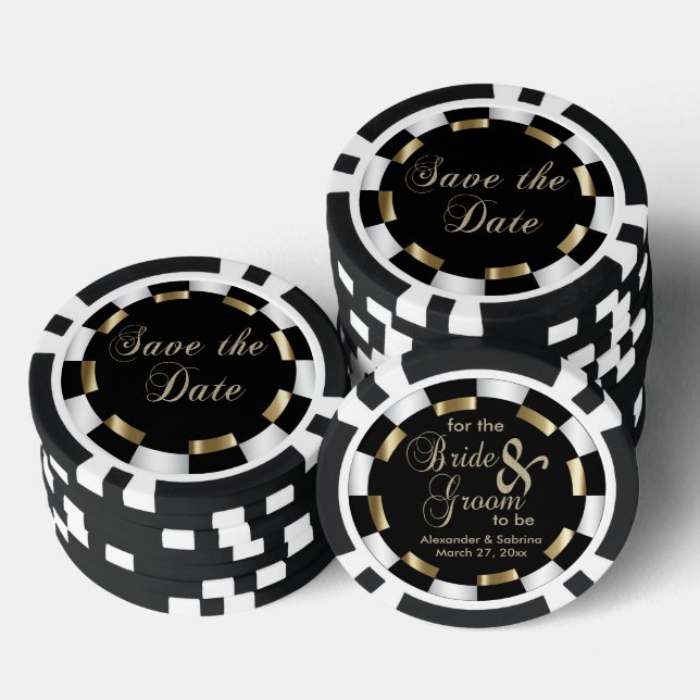 Save the Date for the Bride and Groom Poker Chips (Stack)