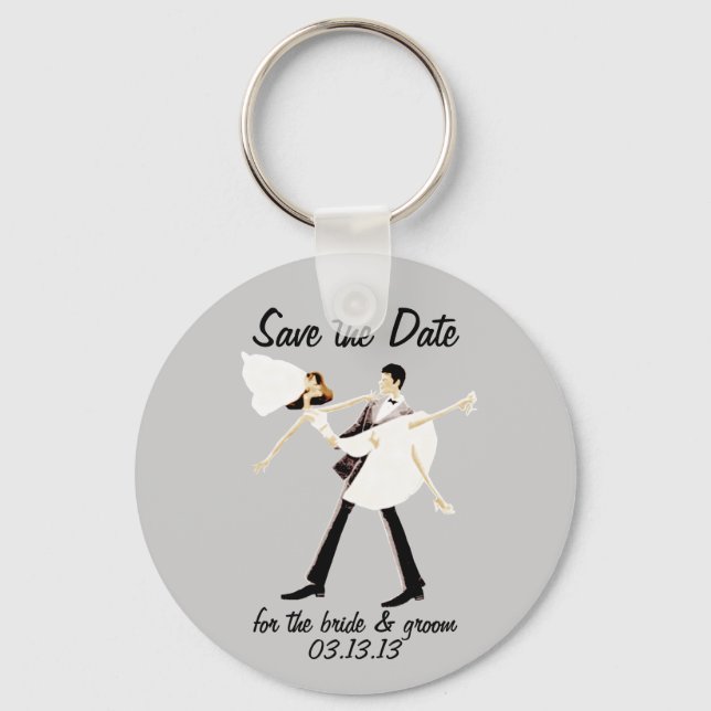 Save the Date for the bride & groom Keychain (Front)