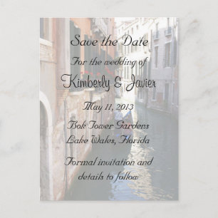 Save The Date for Venetian Theme Announcement Postcard