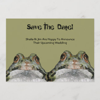 Save The Date: Frog Couple: Hoppy To Announce ... Invitation
