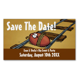 Save The Date Funny Cartoon Magnetic Business Card