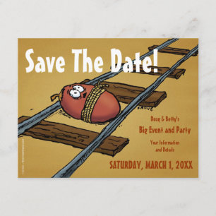Save the Date Funny Date on Tracks Invitation