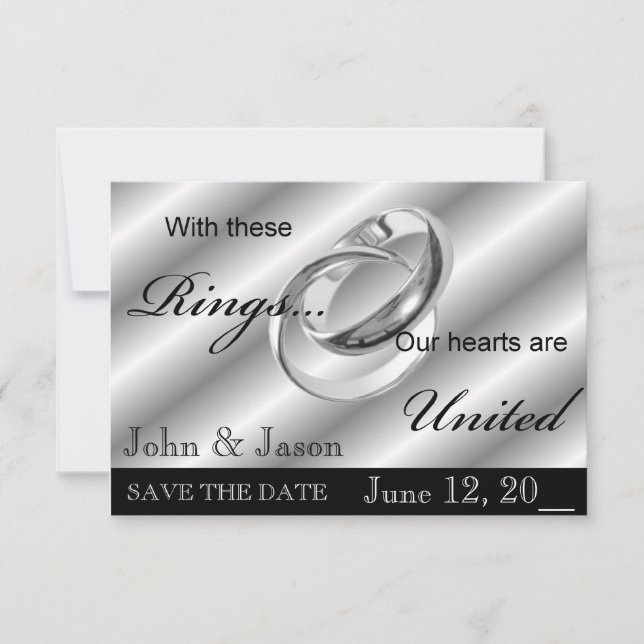 SAVE THE DATE Gay Wedding invitation Announcement (Front)