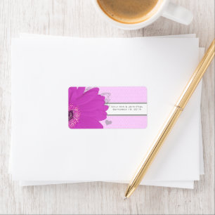 Save the Date Gerber Daisy Musical Notes and Heart Label