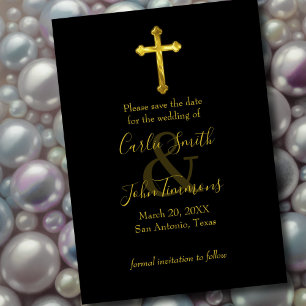 Save the Date Gold Cross Any Color