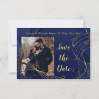 Save the Date Gold Glitter Music Notes Modern