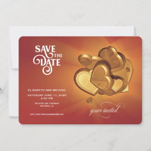 Save The Date Gold Hearts Announcement (Version 4)