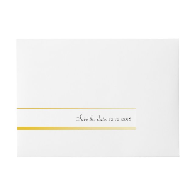 Save the date, golden wraparound address label (Front)