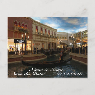 Save the Date Gondola Ride, The Venetian Postcard