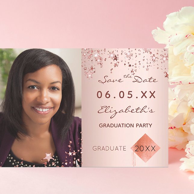 Save the Date graduation party blush photo 2025 (Creator Uploaded)