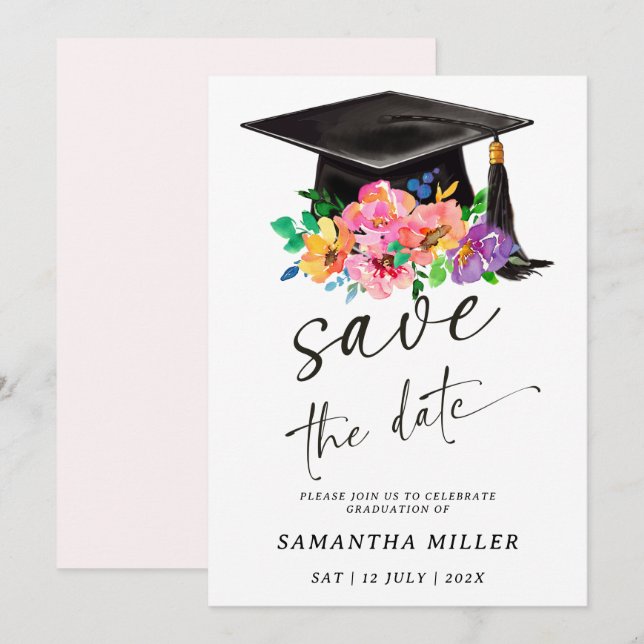 Save The Date Graduation Pink Template (Front/Back)