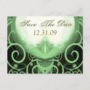 Save The Date - Green Cala Lily Announcement Postcard
