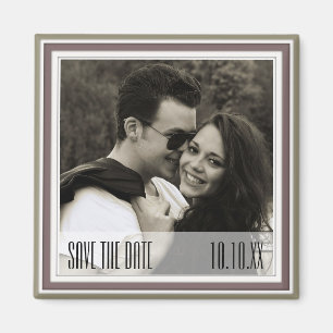 Save The Date Green Wine Magnet