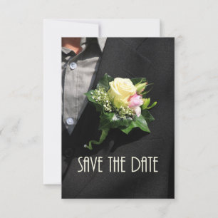 Save the Date grooms Boutonniere