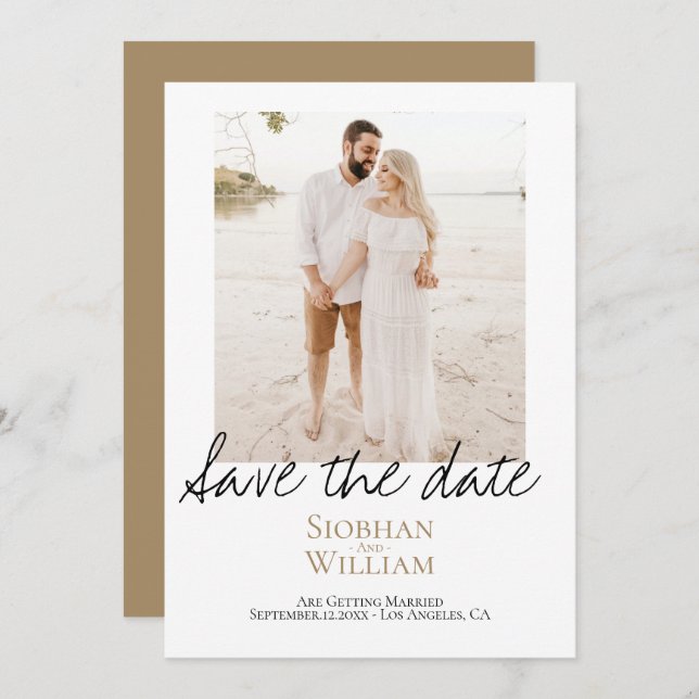 Save The Date Handwritten Personalised Photo (Front/Back)