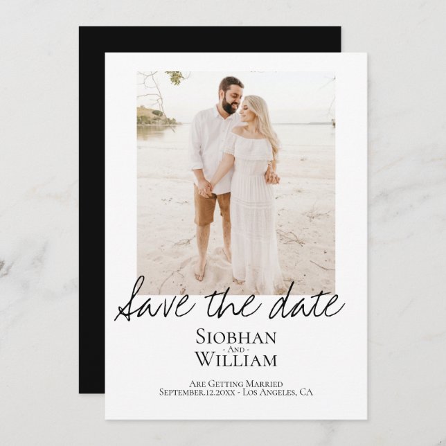 Save The Date Handwritten Personalised Photo (Front/Back)