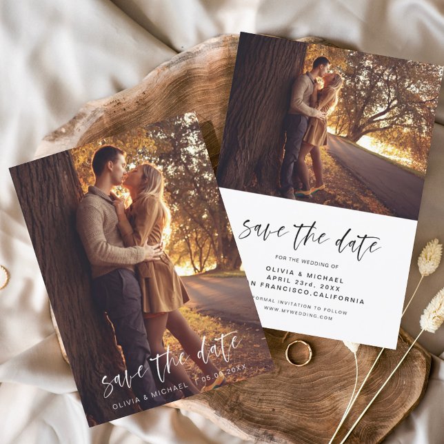 Save the Date Handwritten Wedding Photo Autumn (Creator Uploaded)