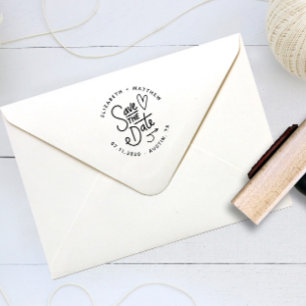 Save the Date Handwritten Wedding Rubber Stamp