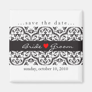 SAVE THE DATE :: heart & lace - black Magnet