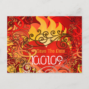 Save the Date- Hearts on Fire Announcement Postcard