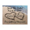 Save The Date Hearts Sand Beach Wedding Postcard