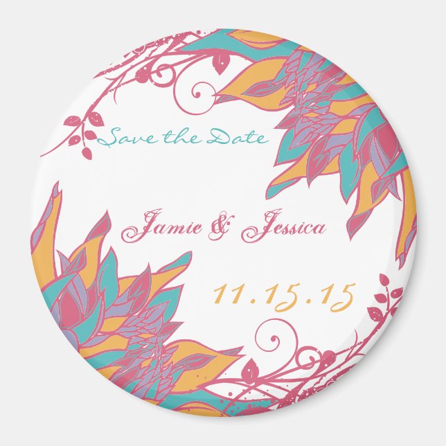 Save the Date HoneySuckle Wedding  Magnet (Front)