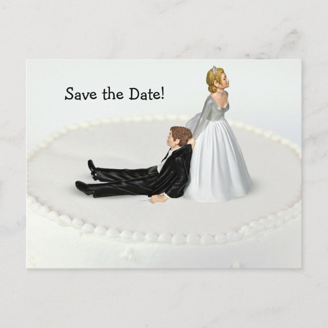 Save the Date Humour Announcement Postcard (Front)