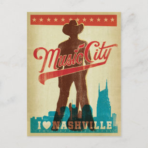 Save the Date I Love Nashville Announcement Postcard