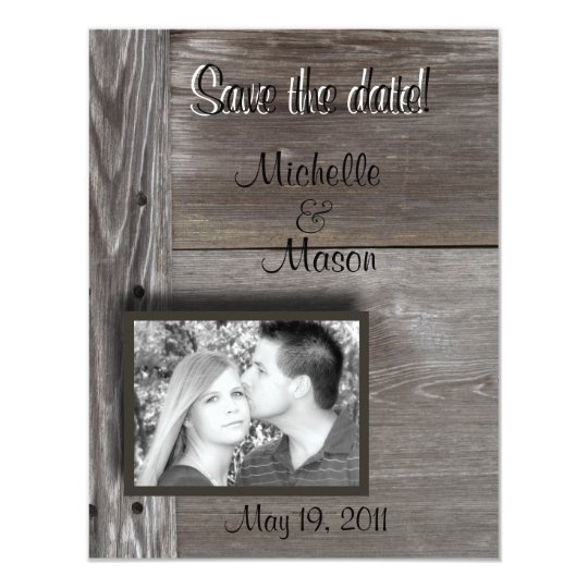 Save the date! in Barn wood Card