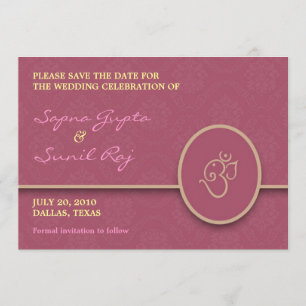 Save The Date Indian Style Flat Card