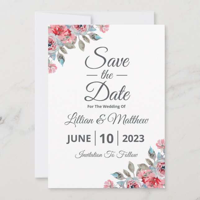 Save The Date Invitation Cards (Front)