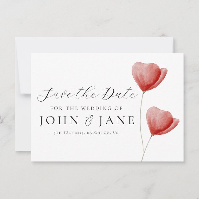 Save the date invitation floral watercolour (Front)