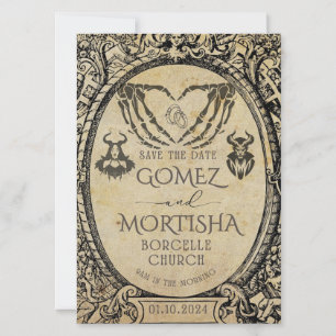 Save the date invitation   Goth   Dark academia