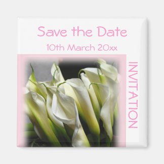 Save the Date Invitation Magnet Calla Lilies