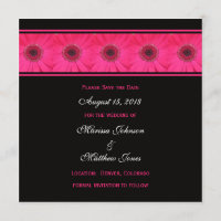 Save the Date Invitation -- Pink Gerbera Daisy
